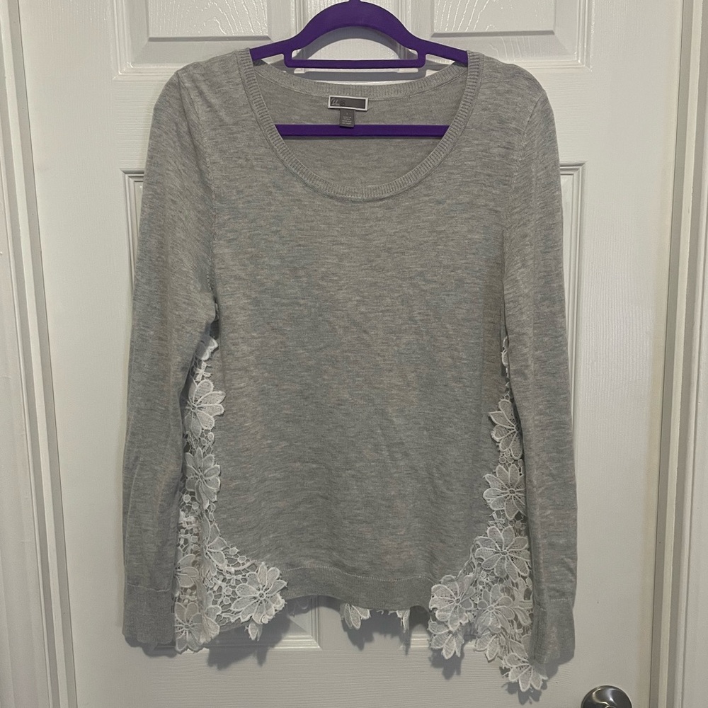 Chelsea28 Scoop Neck Sweater with Lace Back